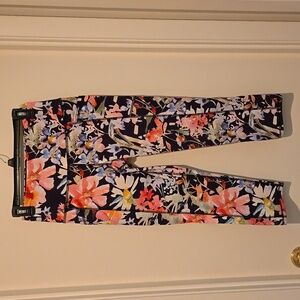 Reebok, women's running tights. Size small.  Floral pattern.